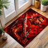 Warrior with Sword and Cigarette Patterned carpet, non slip mat suitable for living room and bedroom sofas