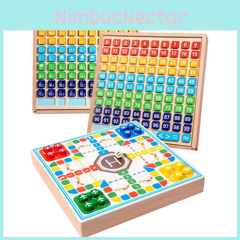 Zahlen Holz Hunderter-Puzzle Für Kinder Mathe- und Logikübungen Zum Lernen