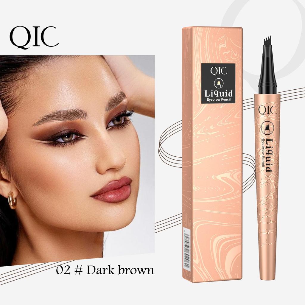 2024QIC New 3D Waterproof Micro-knife Magic Eyebrow Four-pronged Eyebrow Pencil Wild Water Eyebrow Pencil