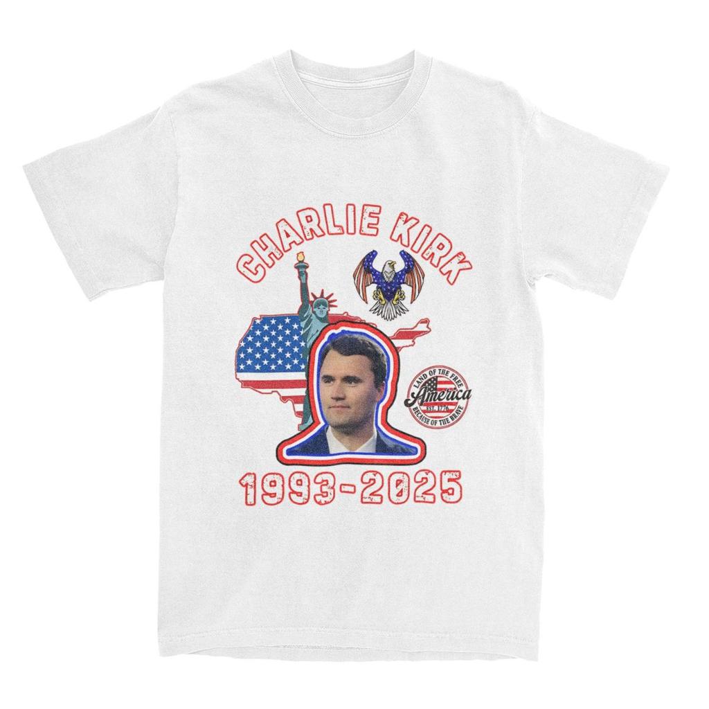 Rest In Peace Charlie Kirk Tshirt Men Cotton Tops Print Legends Never Die O-neck Short Sleeve