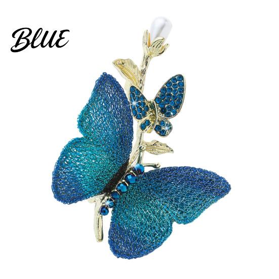 Unique Brooch Design Rhinestone Butterfly for Women Faux Pearl Insect