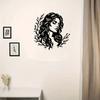 Metall Wandkunst Frau Langes Haar Linienkunst Design Thanksgiving Muttertag Jahrestag Geschenk Café Schlafzimmer Natur Dekor