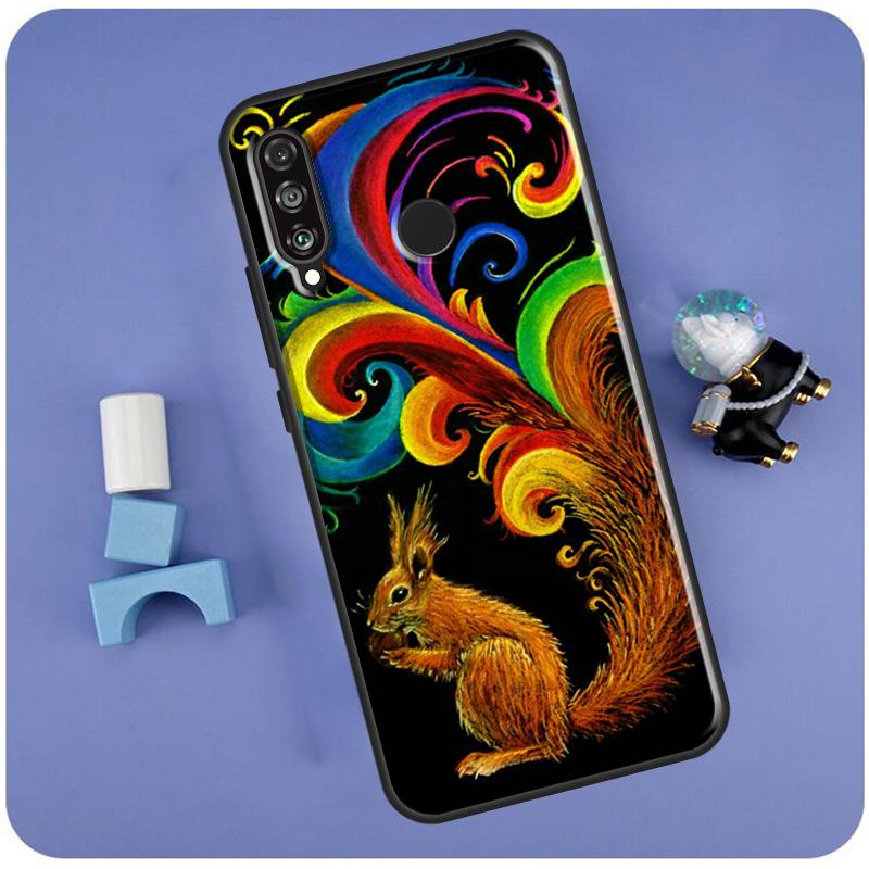 Cartoon Animal Squirrel For Huawei Nova Y60 Y61 Y70 Y72 Y73 Y90 Y91 12i 11i 3i 7i 8i 9 10 SE P20 P40 P30 Lite Case