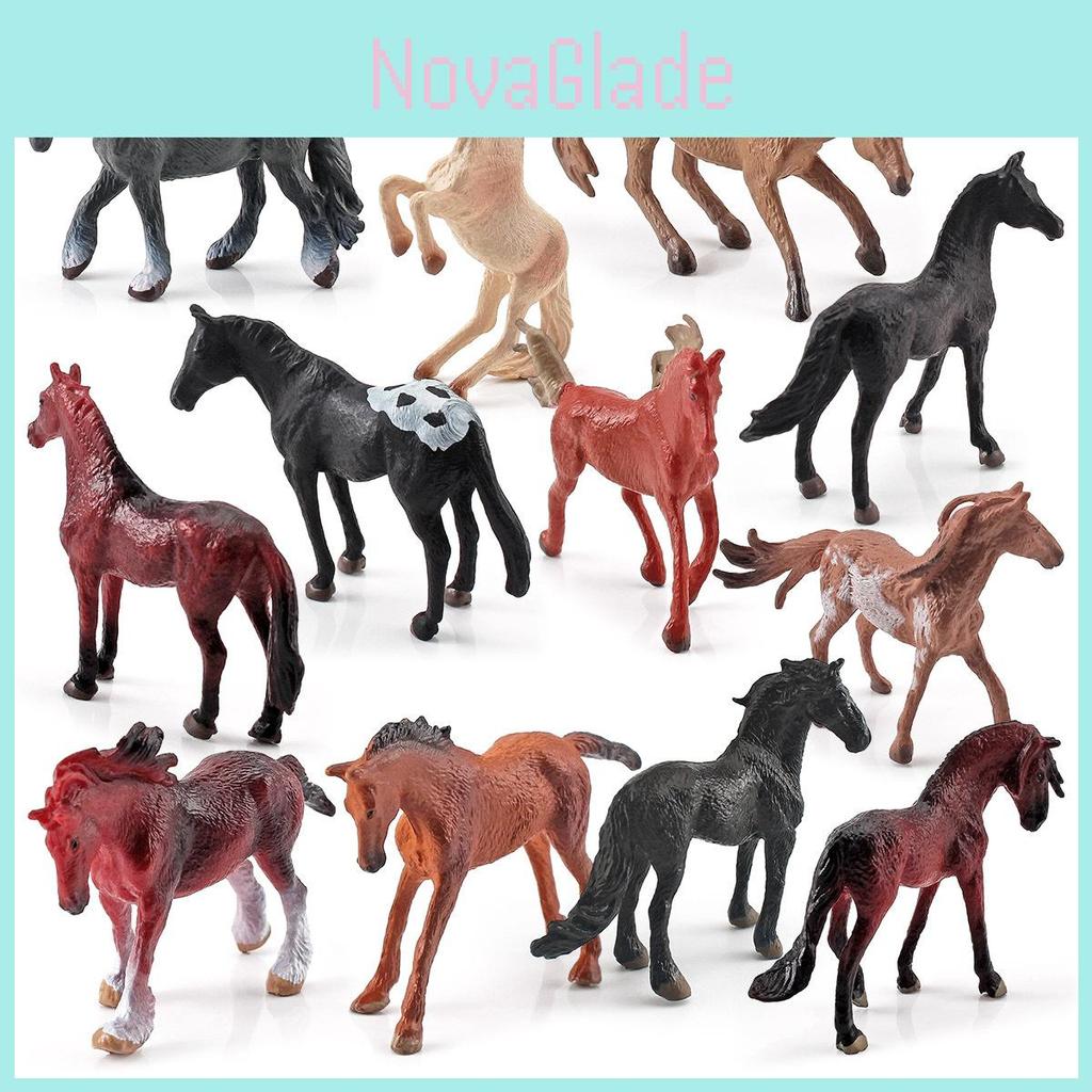 Miniature Horse Model Collectible Pvc Static Figurines Set Animal Model For Display And Decor