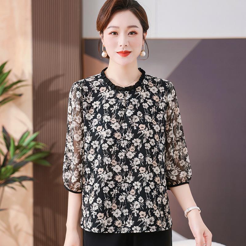 

Spring 2026 Fashionable Top for Middle-Aged Women 3XL (for 60-67.5 kg) чорний