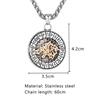Viking Mythologie Nordique Odin Loup Colliers Hommes Couleur Or Fenrir Rune Pendentif Talisman Acier Inoxydable Masculin Bijoux Scandinaves
