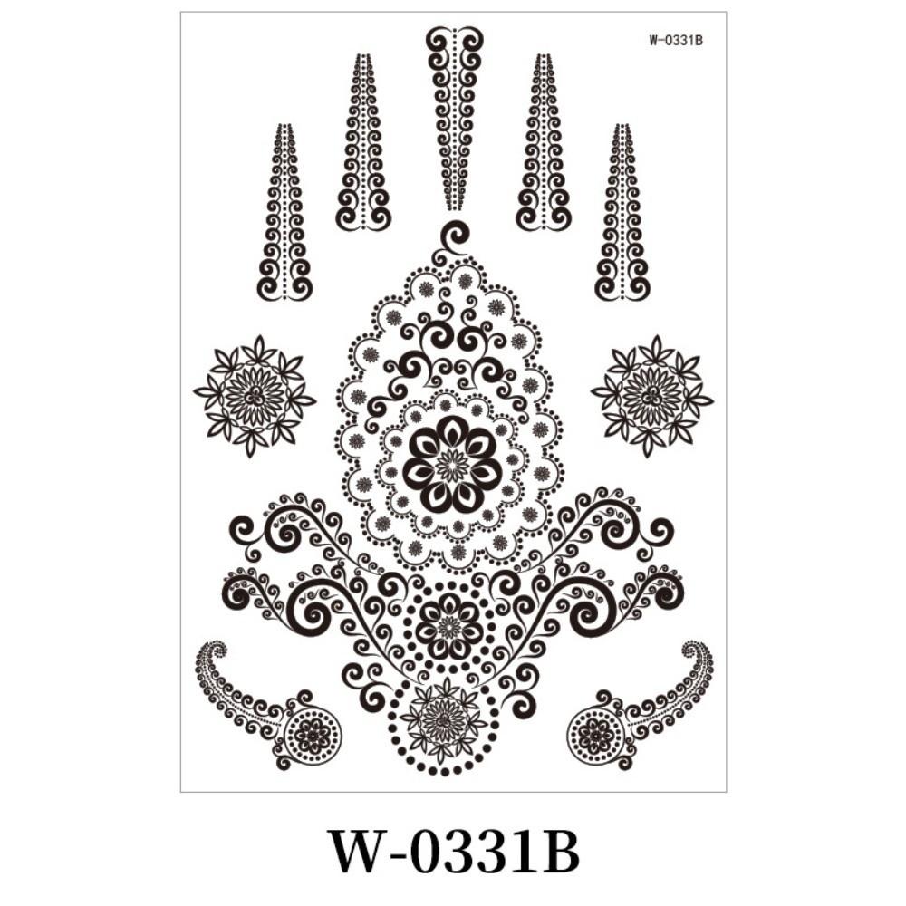 Black Mehndi Stickers Henna Tattoo Stickers Legs Arm Lace Fake Tattoo Temporary Tattoo India Flower Waterproof