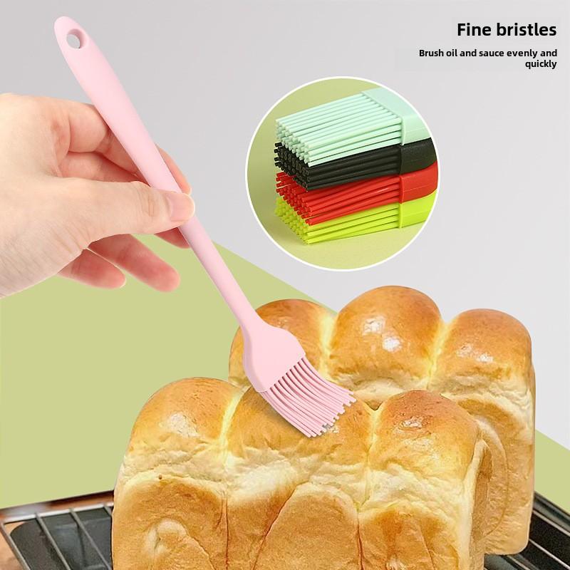 Stokta Silikon Entegre Küçük Boy Yağ Fırçası Barbekü Fırçası Ev Tüy Bırakmayan Pişirme Fırçası Krep Yağ Fırçası