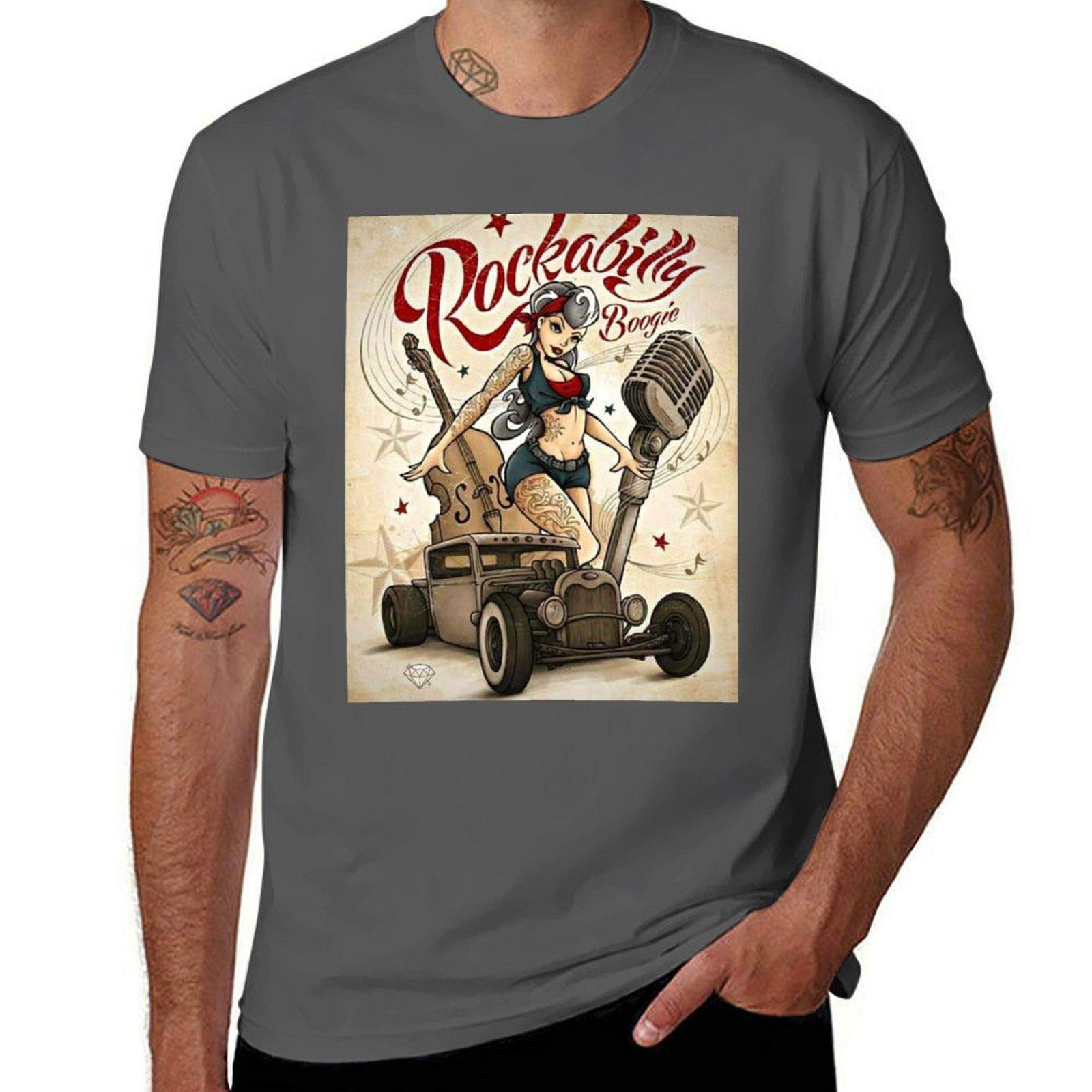 

for 100% shirt cotton shirts cotton t Boogie Rockabilly T-Shirt man pack men t 4XL