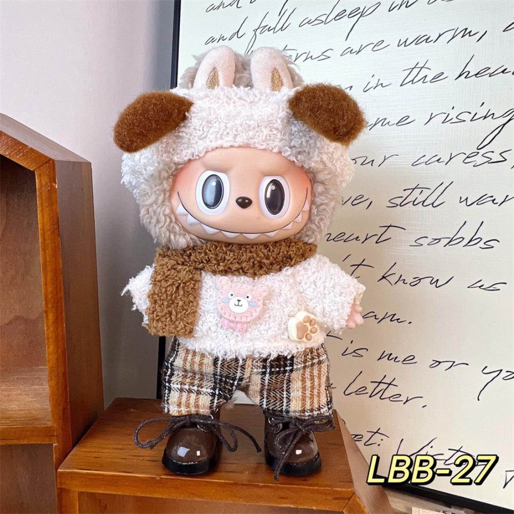 Cute Fashion Clothes Set 17cm Blind Box Doll Dress Up Accessories 1.0 2.0 3.0 For Labubu [No Doll,Only Clothes]