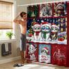 1Pc Christmas Cute Kitten Printed Waterproof Shower Partition Privacy Curtain 12 Hook Multi Size Decoration Machine Washable