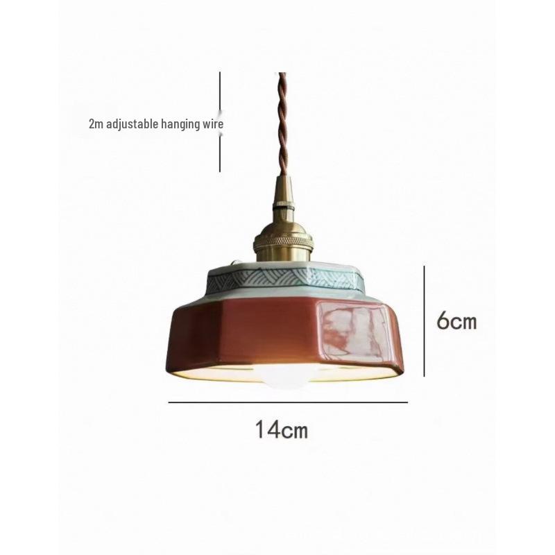 Mid-Century Japanese Ceramic LED Pendant Light for Bedroom, Dining Room, or Balcony