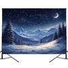Starry Winter Mountain Landscape Tapestry: Serene Snowy Night-Themed Wall Hanging for Home Decor