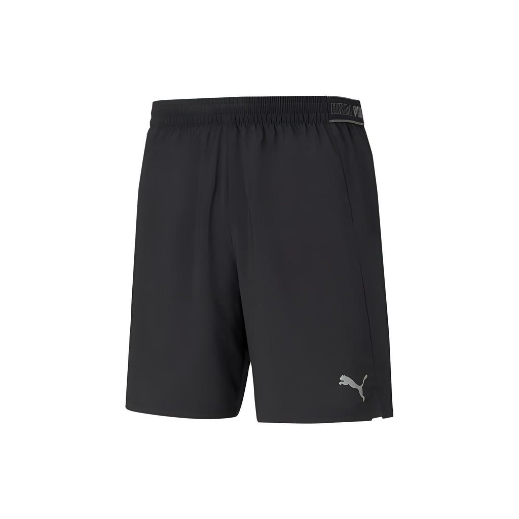 Puma Logo Print Elastic Waist Woven Mid Rise Sports Shorts Men Shorts Black 520201-01