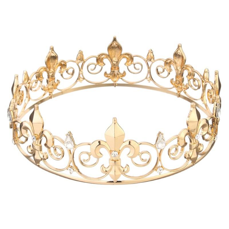 Popular Alloy Electroplated Round Baroque Large Crown Wedding Bridal Hair Accessories Hair Crown Palace Phoenix Crown