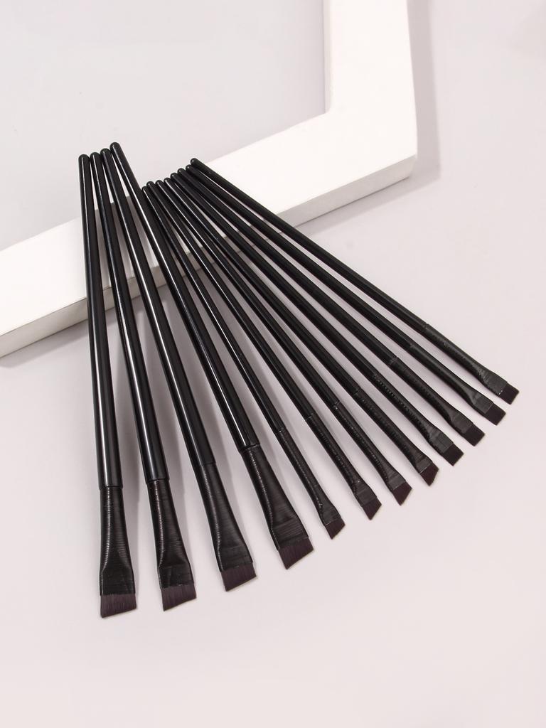 12PCS Scythe eyeliner brush Eyeshadow blade brush Detail brush bevel eyebrow brush eyelid down to lying silkworm brush