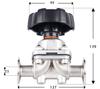 DN15/20/25/32/40/50  0.5" 1.5" 2" Tri Clamp 316L Stainless Steel Diaphragm valve Homebrew