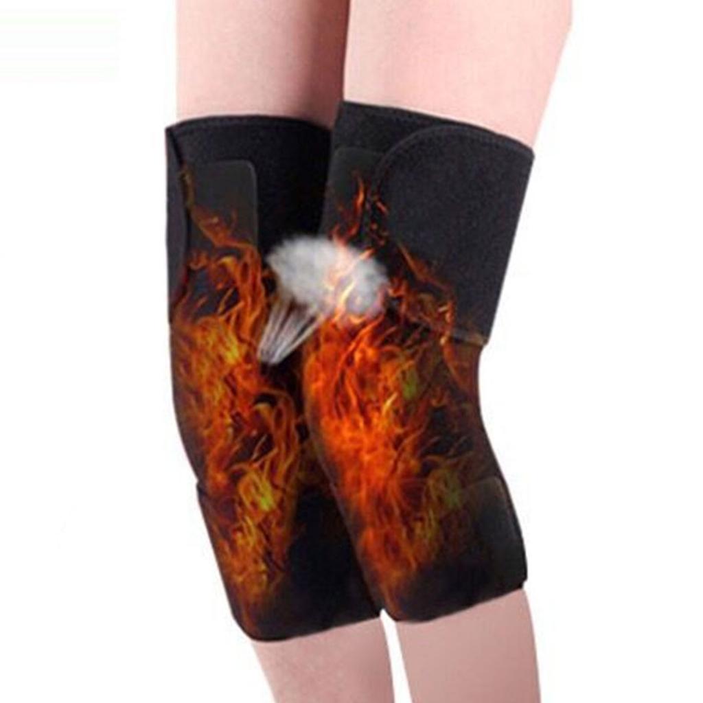 2pcs Heated Knee Brace Wraps Breathable Adjustable Keep Warm Magnet Heating Knee Pads