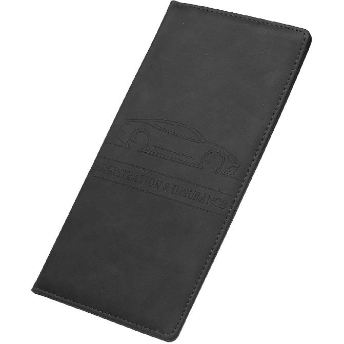 

HARFINGTON Car Registration and Insurance Holder 9.65 x 4.92 PU Leather Vehicle Glove Box Organizer Storage Accessories Men Women Car ID Holder for чёрный