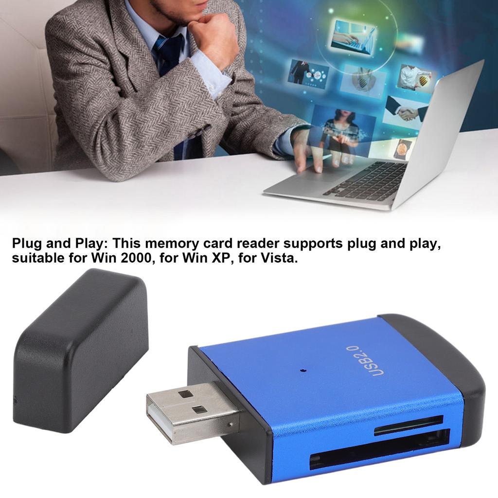 Card Rder USB2.0 Multifunction Maximum 480Mbps Alu um Alloy Plug and Play Automatic Check Memory Card Rder