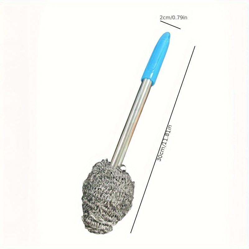 Stainless Steel Brush with Extended Handle - Durable, Non-Toxic| Essential for Thorough Cleaning of Toilets and Kitchens | Ergonomic Grip