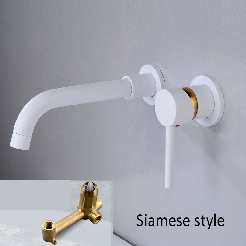 Modern Brass Wall Mounted Bathroom Basin Faucet Wall Sink Swivel Spout Bathtub Mixer Tap Crane Antique Bronze Finished
