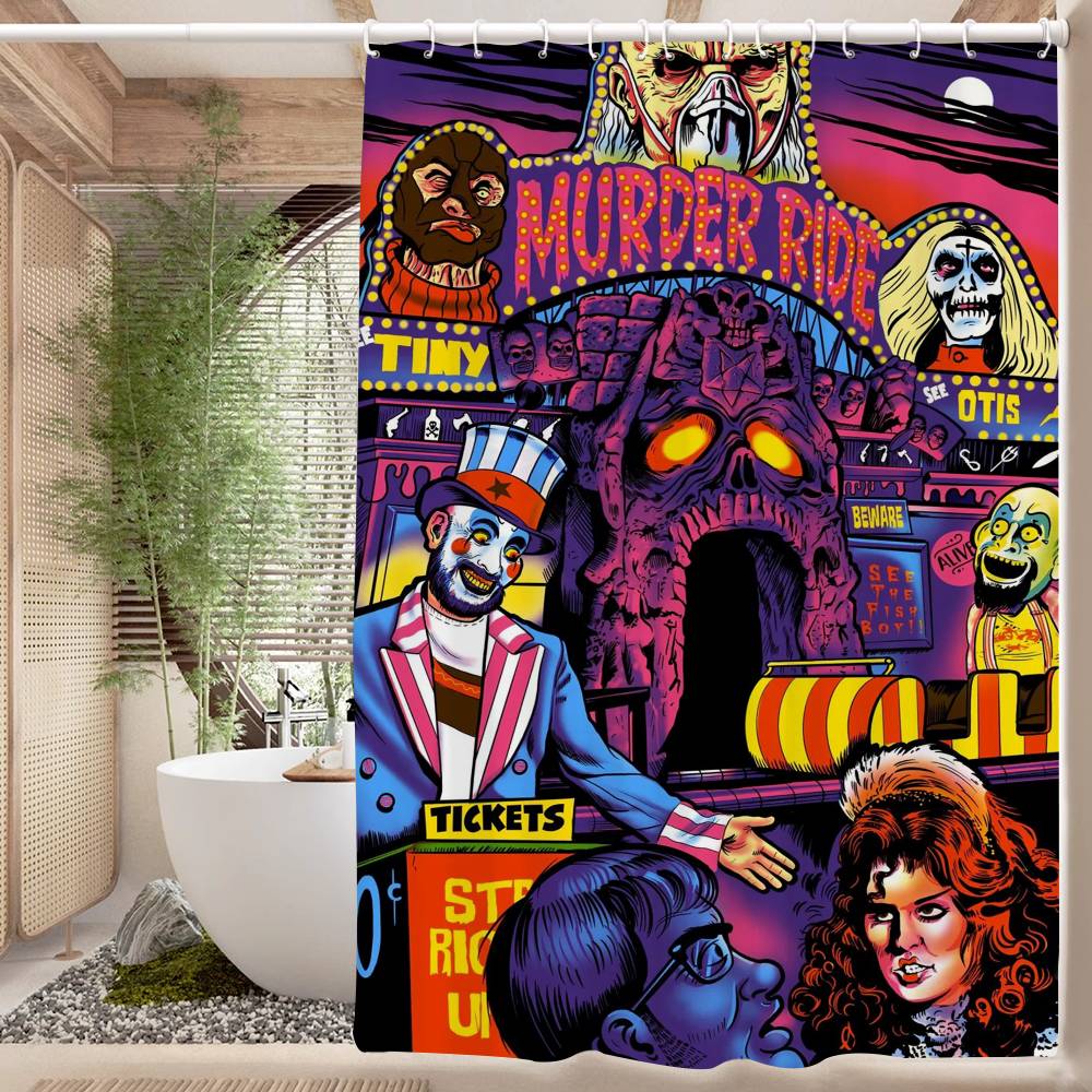 Arte su Tela Rob Zombie Tenda da Doccia per Bagno Partizione Schermante Tenda da Doccia Asciugatura Rapida Lavabile Leggermente Opaca Bagno
