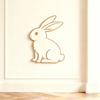 3 Pcs Cute Bunny Wall Decal Cartoon Easter Rabbit Wall Sticker Wooden Murals Rabbit Wall Art for Living Room Playroom Bedroom Decor