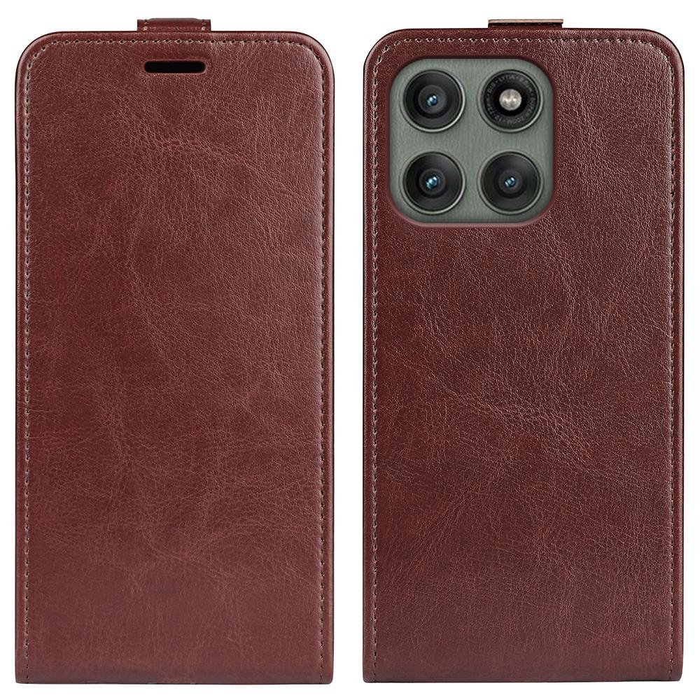 

Чехол для Motorola Edge 60 Pro 5G с отделениями для карт, кожаный чехол-книжка с вертикальным откидыванием Brown