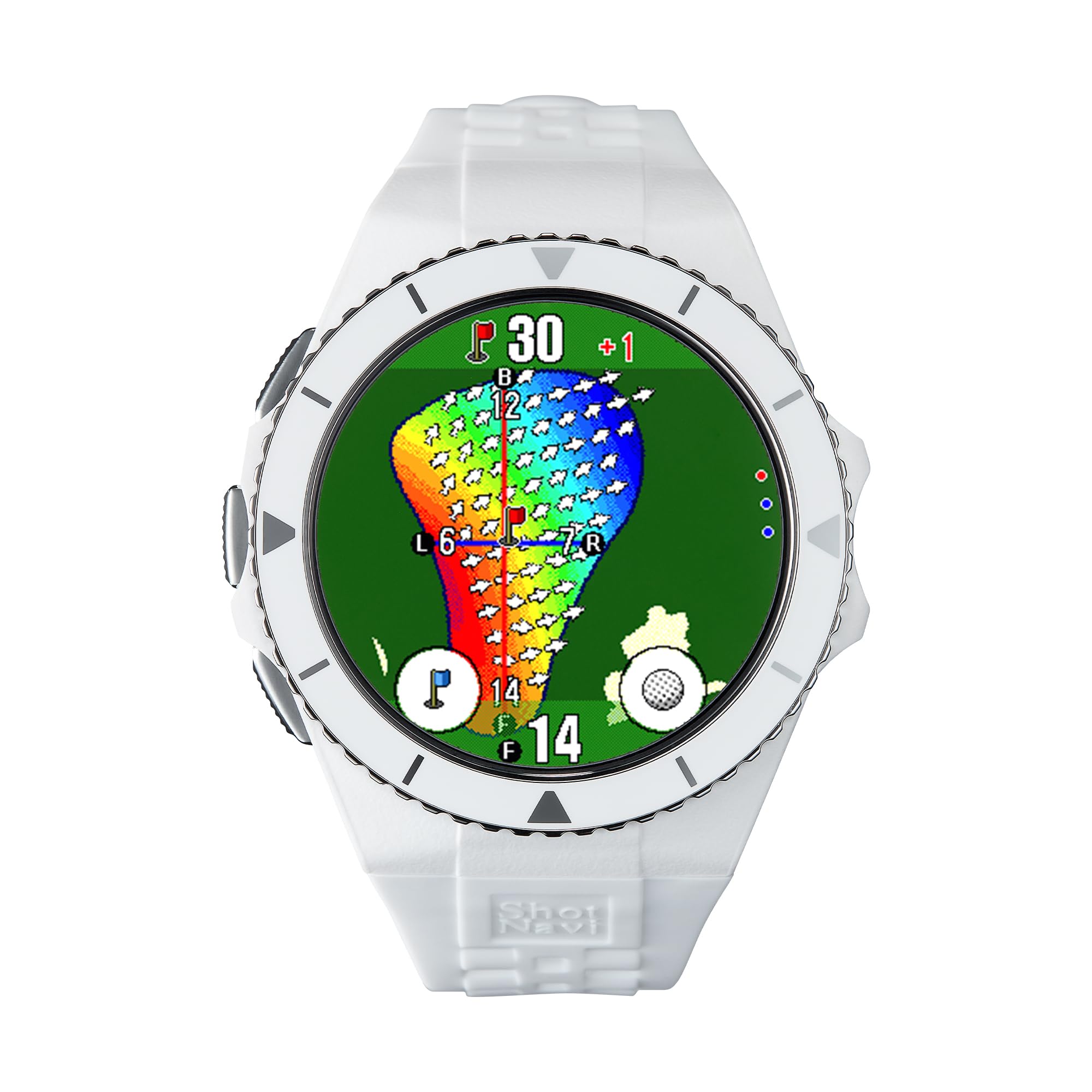 

Shot Navi EXCEEDS Touchscreen Large Color LCD Golf Rangefinder GPS Navigation Golf Watch Made in Japan (Shot Navi) [White] білий