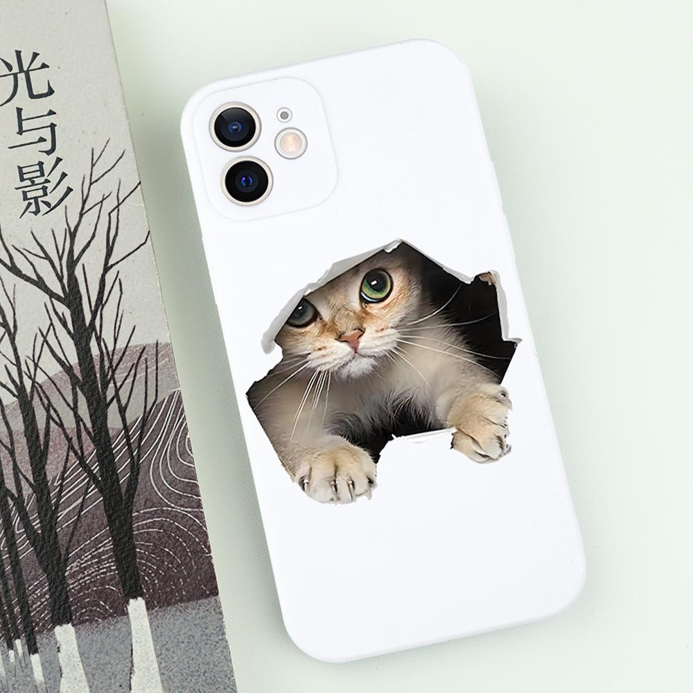 Cute Cat Dog Couple Phone Case For iPhone 16 15 14 13 12 11 Pro Max Mini X XS XR SE 7 8 Plus Cute Shockproof Soft Cover Fundas