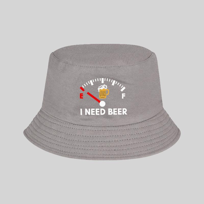 MLFO “I Need Beer” Printed Boater Hat – Lightweight, Foldable Sun Hat, Fishing Hat, Unisex, Casual and Fashionable Headwear
