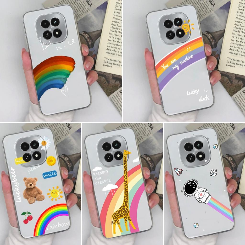 Casing For Oppo F27 A60 A40 Narzo N61 Reno 12F Realme 12 13 Case TPU Clear Silicone Beautiful Rainbow Premium Protection Cover For OPPO Anti Drop Capa