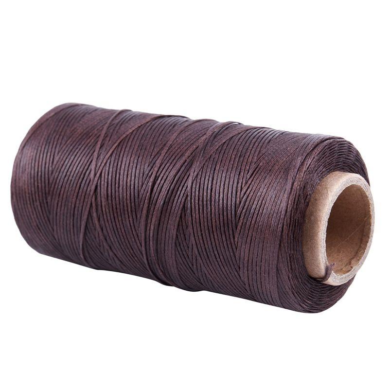 A74E-3Pcs 260M 150D 1MM Leather Sewing Waxed Wax Thread Hand Needle Cord Craft DIY New Color:Dark Brown