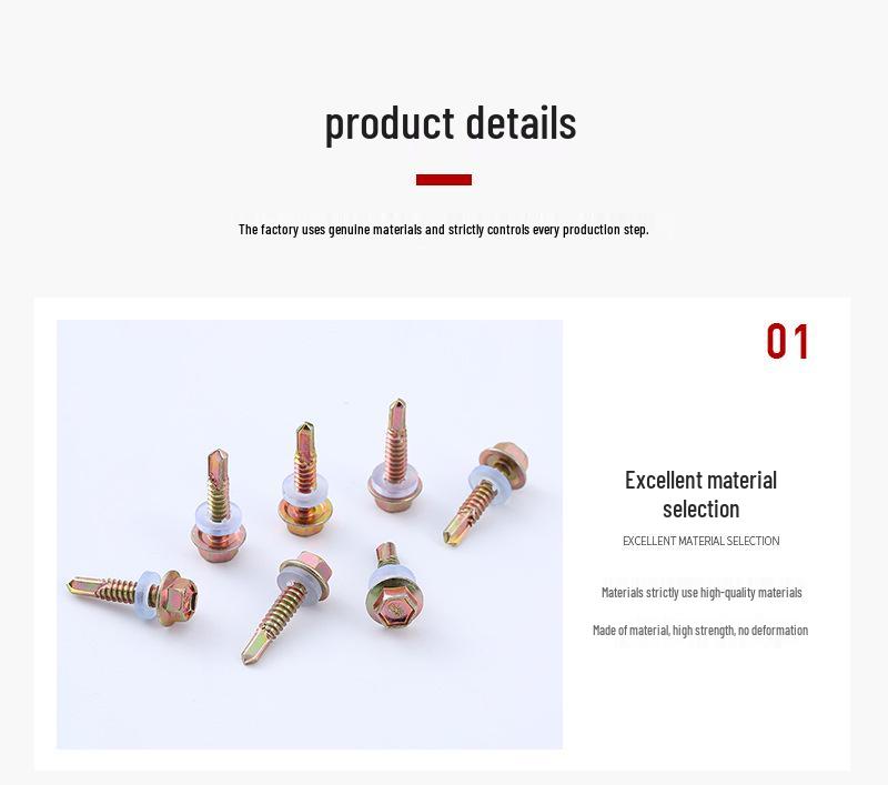 Color Zinc Phillips Hex Head Self-Drilling Screws with Washer