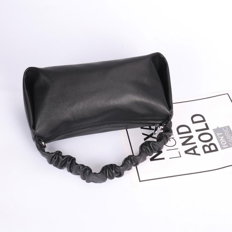 New Soft Leather Versatile Sheepskin Folding Bag Handbag European and American Fashion Banquet Bag Cowhide Shoulder Diagonal Cross