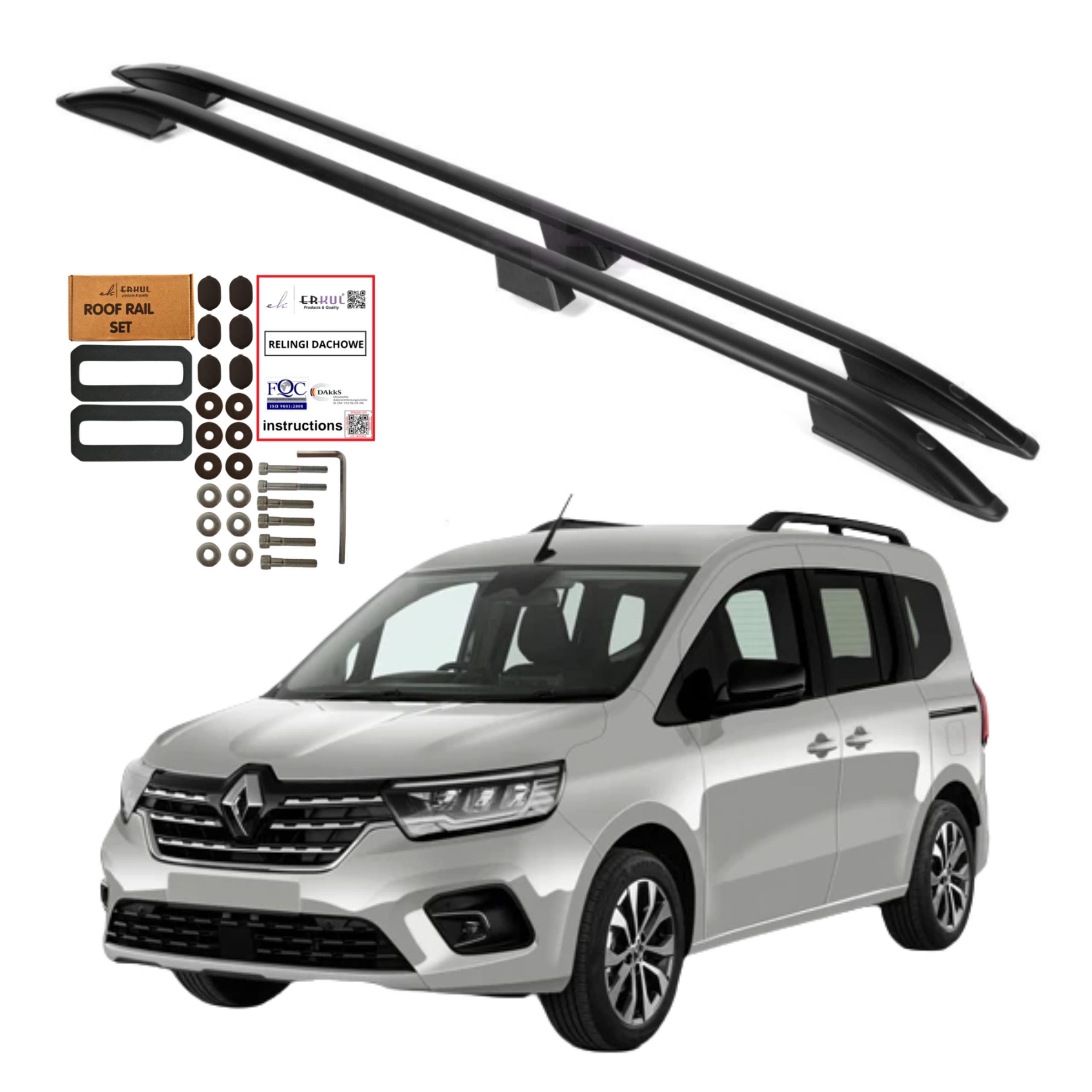 Bare longitudinale plafon RENAULT KANGOO MK3 L2 LONG 2022- Negru Aluminiu Solid