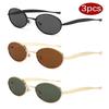 1/3pcs Metal Small Frame Oval Sunglasses Women For Men 2025 Punk Popular Sun Glasses Luxury Brand Designer Eyeglasses UV400