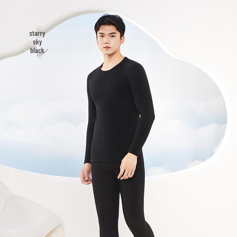 Men’s Silk-Like Cashmere Thermal Underwear Set - Thick, Warm, and Edged for Autumn/Winter