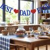 1set Glitter Best Dad Ever Banner Best Dad Heart Party Banner for Birthday Happy Father's Day Party Decor Hanging Garland