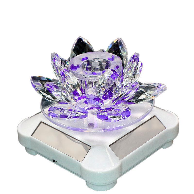 Rotating Crystal Lotus Solar Car Air Freshener & Aromatherapy Ornament