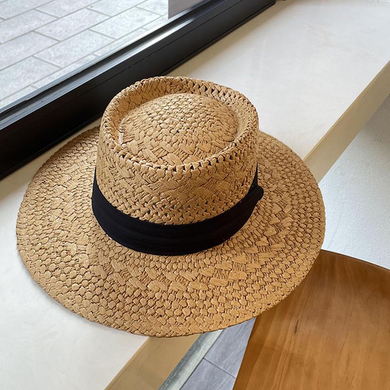 Summer Hat for Women Men Panama Straw Hats Travel Beach Sun Hat Wide Brim Fedora Jazz Hat UV Protection Holiday Hats