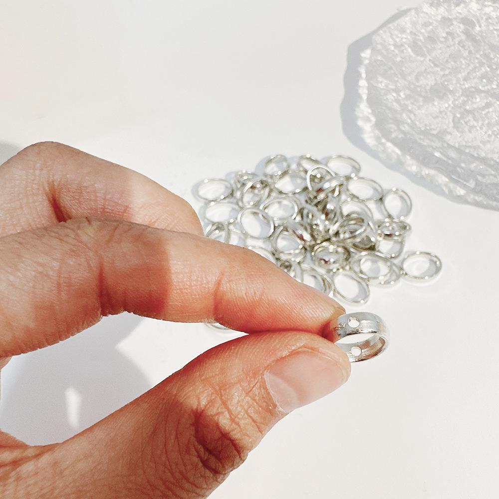 50pcs Silver Heart Hollow White K Loose Spacer Beads for Jewelry Making DIY Small Holes Necklace Bracelets Charms Accessories