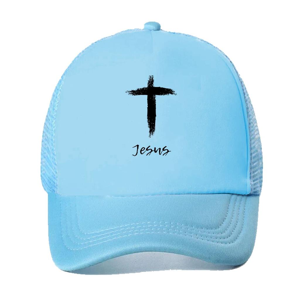 Jesng Unisex Baseball Cap with Cross Logo Fashion Casual Sun Hat for Outdoor Sports and Golf Mesh Baseball Cap