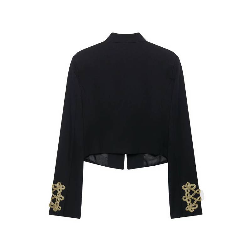 Napoleon Military Jacket For Women Long Sleeve Casual Autumn Outerwear With Button Details