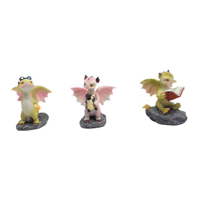 Cute Dragon Ornament Resin Miniature Statue Garden Succulents Home Bedroom Room Decoration Crafts Resin Home Decor Figurine Gift