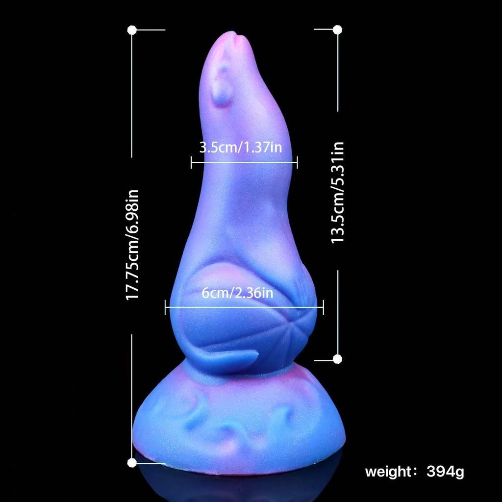 Liquid Silicone Alien Dildo - Realistic Marbled Penis Toy with Anal Plug, Stretching Fantasy Toy for Women & Men, BDSM Adult Sex Toy
