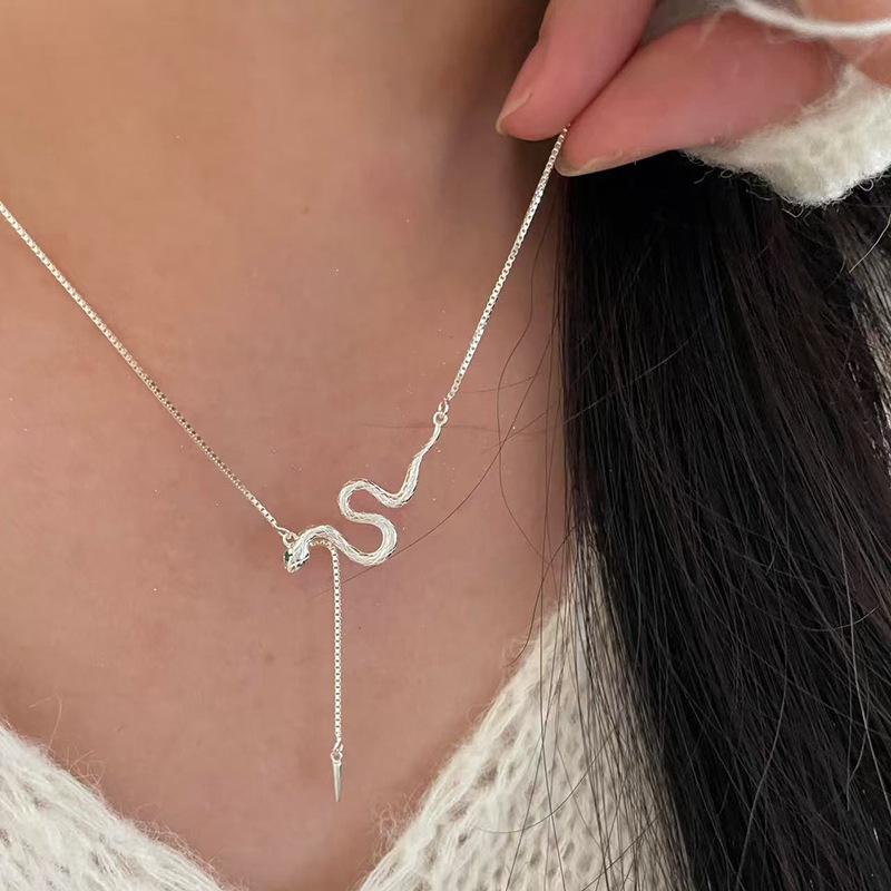 Elegante Damen S925 Sterlingsilber Perlenanhänger Halskette - Leichte Luxus Schlüsselbeinkette