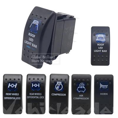 12V / 24V Car Boat Caravan Rocker Switches Waterpoof  Rocker Switch Dual Blue LED Light HORN ROOF LED LIGHT BAR