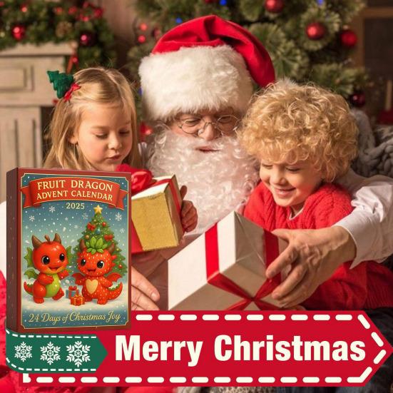 Christmas Fruit Dragon Advent Calendar 24 Days Dragon Collectible Ornament Xmas Countdown Calendar Box Holiday Party Gift